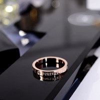 YUN RUO 2018 Love Forever Couple Rings Rose Gold Silver Color Fashion Titanium Steel Jewelry Wedding Ring Birthday Gift Woman