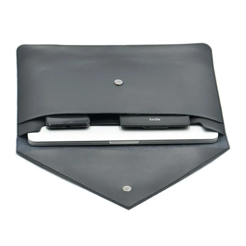 Laptop Bag Case Microfiber Leather Sleeve For MacBook Pro Retina & Air 12 13 14 15 16 Dual Pocket Envelope Style