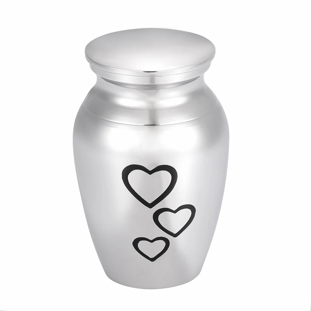 

"My Heart Always Be with You"-"Cute Heart" Engraving Locket Casket Funeral Jar Human Ashes Holder Keepsake for Lover