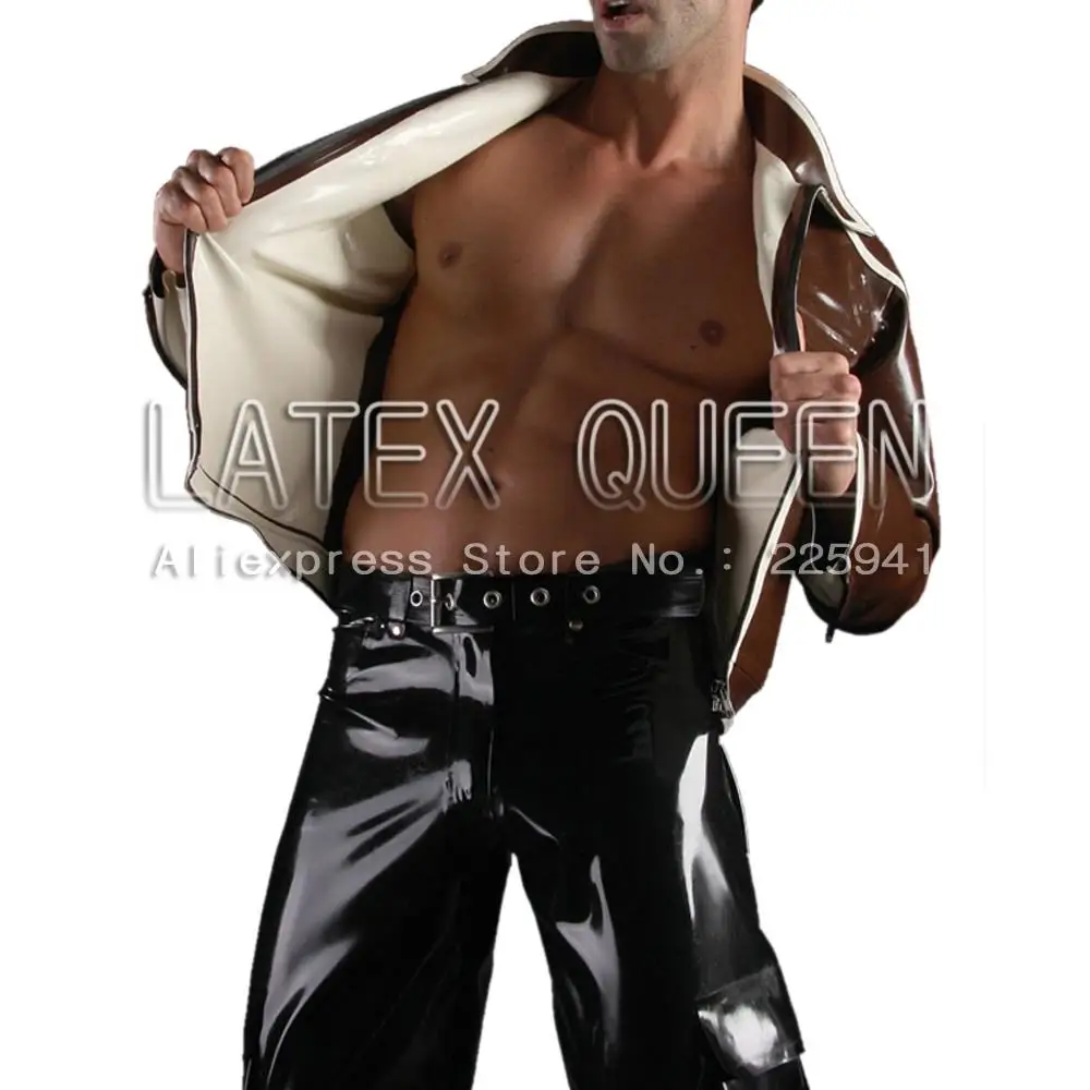 Latex outerwear jackets for man 0.4mm in two layer