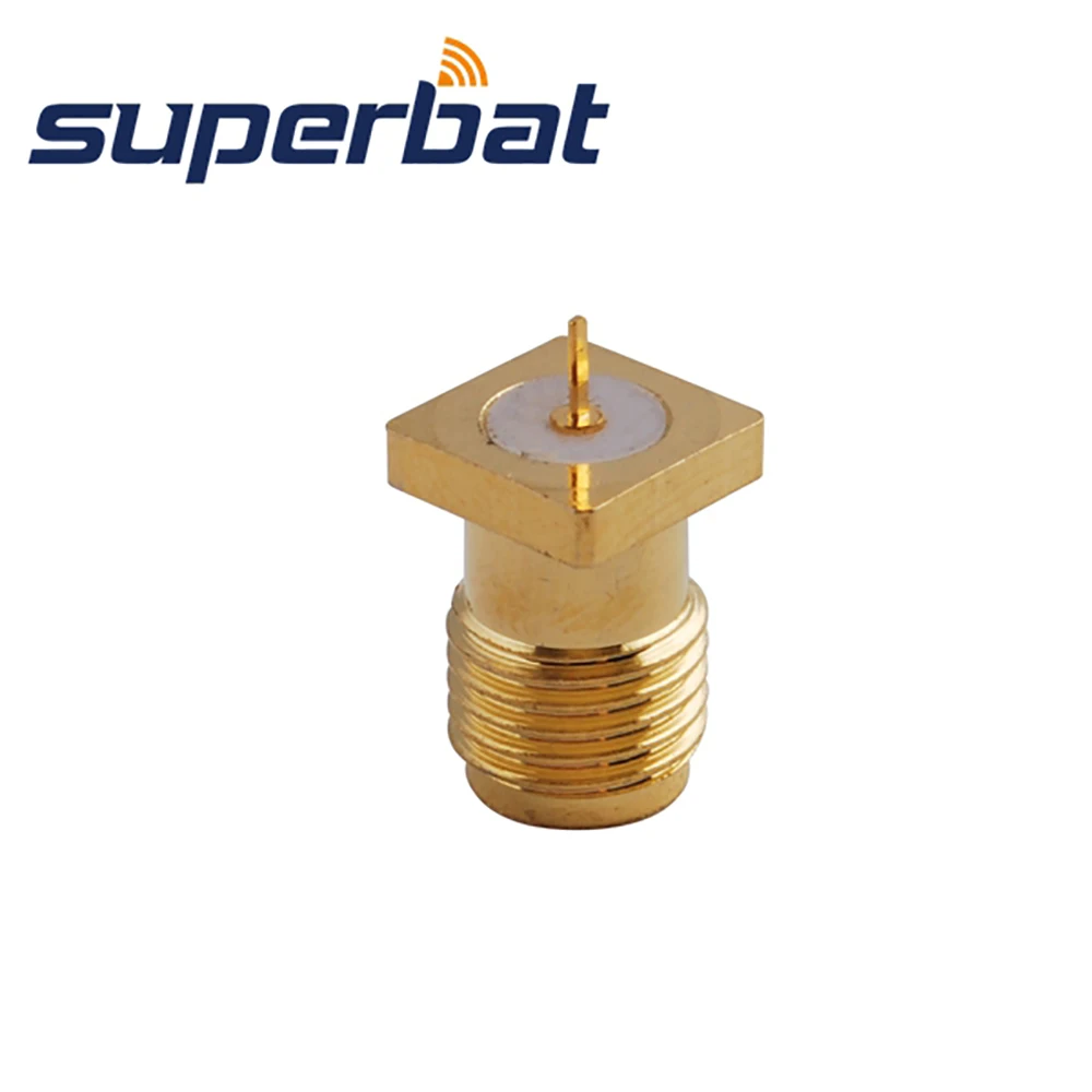 Superbat 10 pces sma através do furo montagem do painel fêmea com guia terminal rf conector coaxial