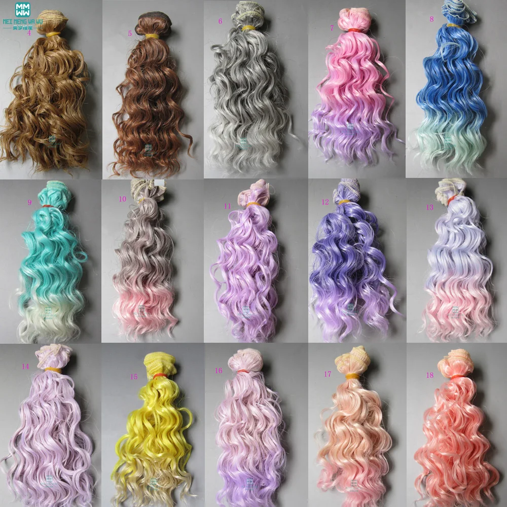 15cm & 25cm*100cm Wool rolls dolls wig for 1/3 1/4 1/6 BJD/SD Doll hair Accessories