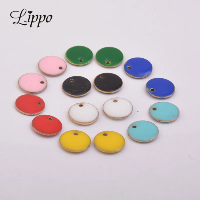 30pcs Round Copper charm Dripping oil Charm For Bracelet  Necklace  Enamel Pendant Jewelry Accessories Findings CJSEB902