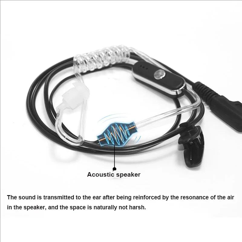 Walkie Talkie Air Akustische Rohr Headset 2 Pin Mit Mic K Kopf Port Two Way Radio Kopfhörer Ohrhörer Zubehör Motorola baofeng