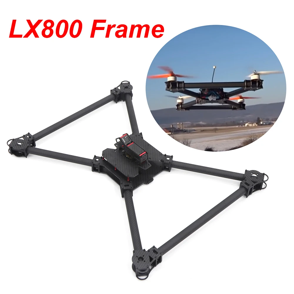 

LX800 800 3K Full Carbon Fiber Integrated 800mm Quadcopter X frame for Multicopter Multirotor FPV Aerial photography