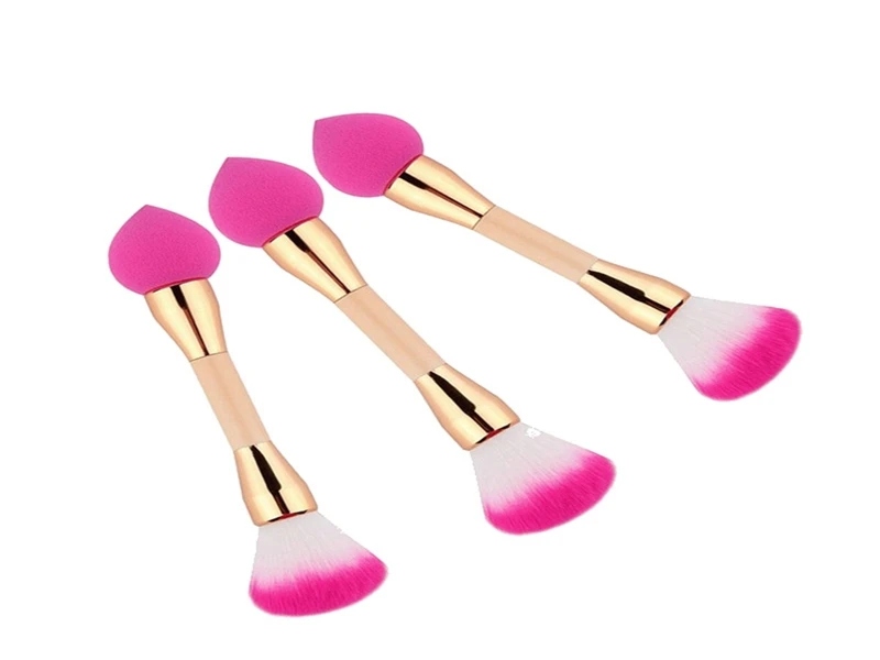 

50pcs/lot New 1pcs makeup brush double head cosmetic puff makeup foundation concealer blush BB cream cosmetic brush sponge