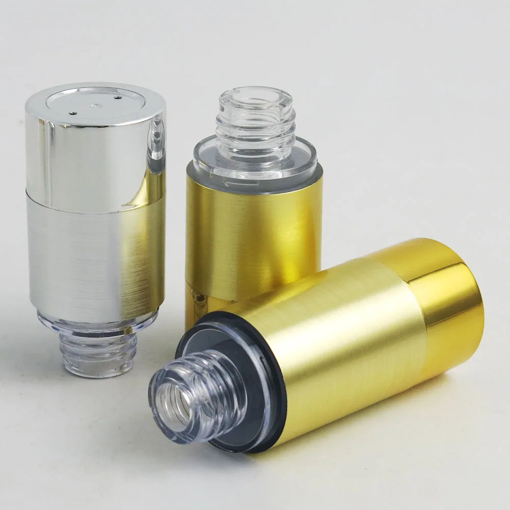 10x15 ml 30ml 50ml Vuota Ricaricabile di Lusso In Oro Argento Vuoto Crema Per Gli Occhi Essenza Lozione Pompa Airless bottiglia di Toiletrie Contenitore