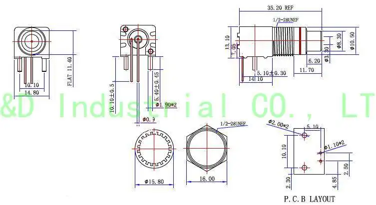 1pair Gold Plate RCA Audio Plug PCB Mount Jack Male Solder Locking Grade Connector