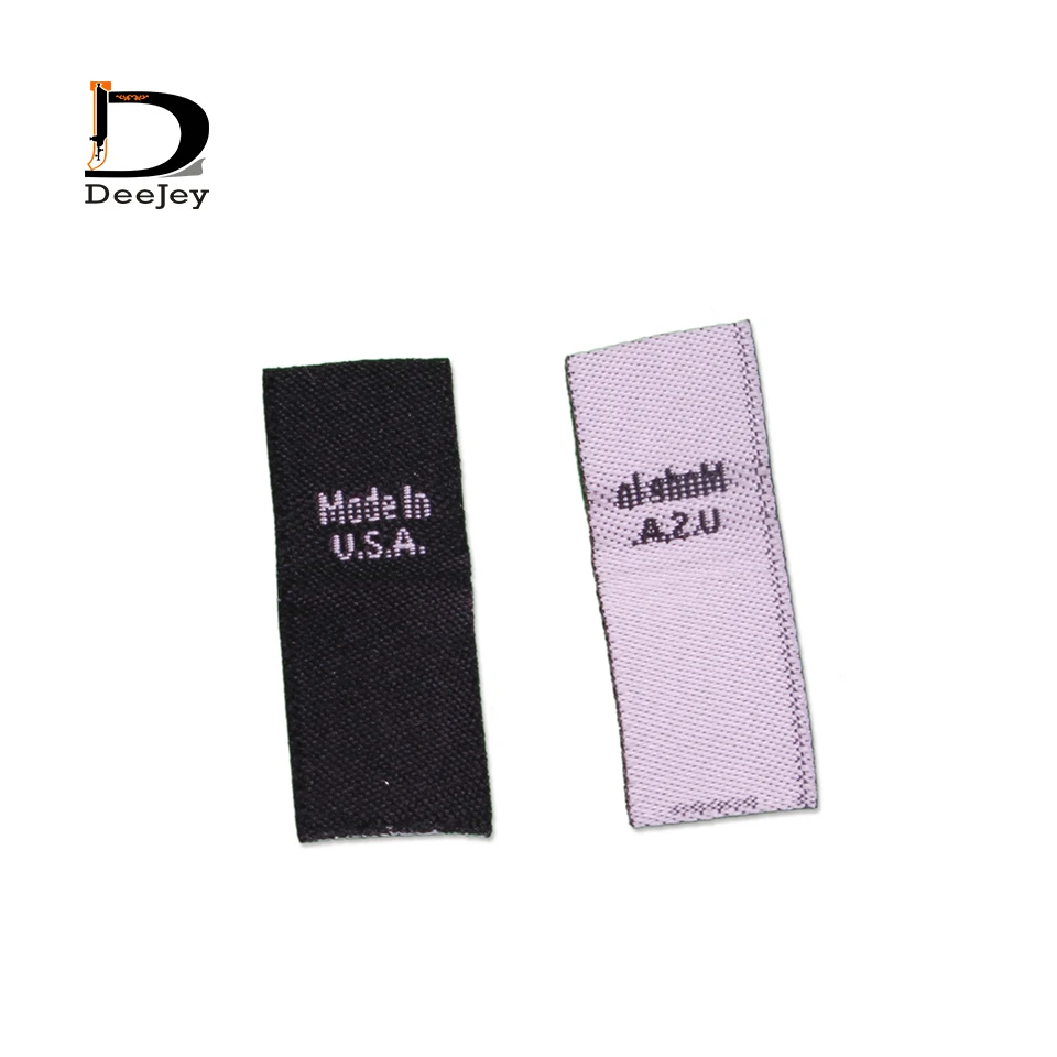 woven clothing tags made in china country origin black label tag 15x20mm center folded labels 150pcs lot