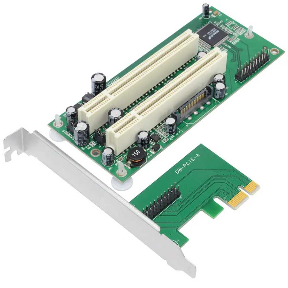 

PCI Express x1 to Dual PCI Expansion Card Industrial two PCI slot Riser card Adapter Controller Supports Win 2000/8/7/XP/Vista