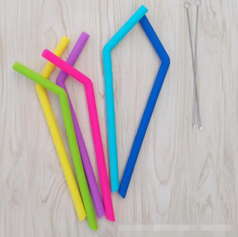 Silicone Drinking Straws Food Grade colorful Reusable Food Grade Silicone Drinking Straws LX6258