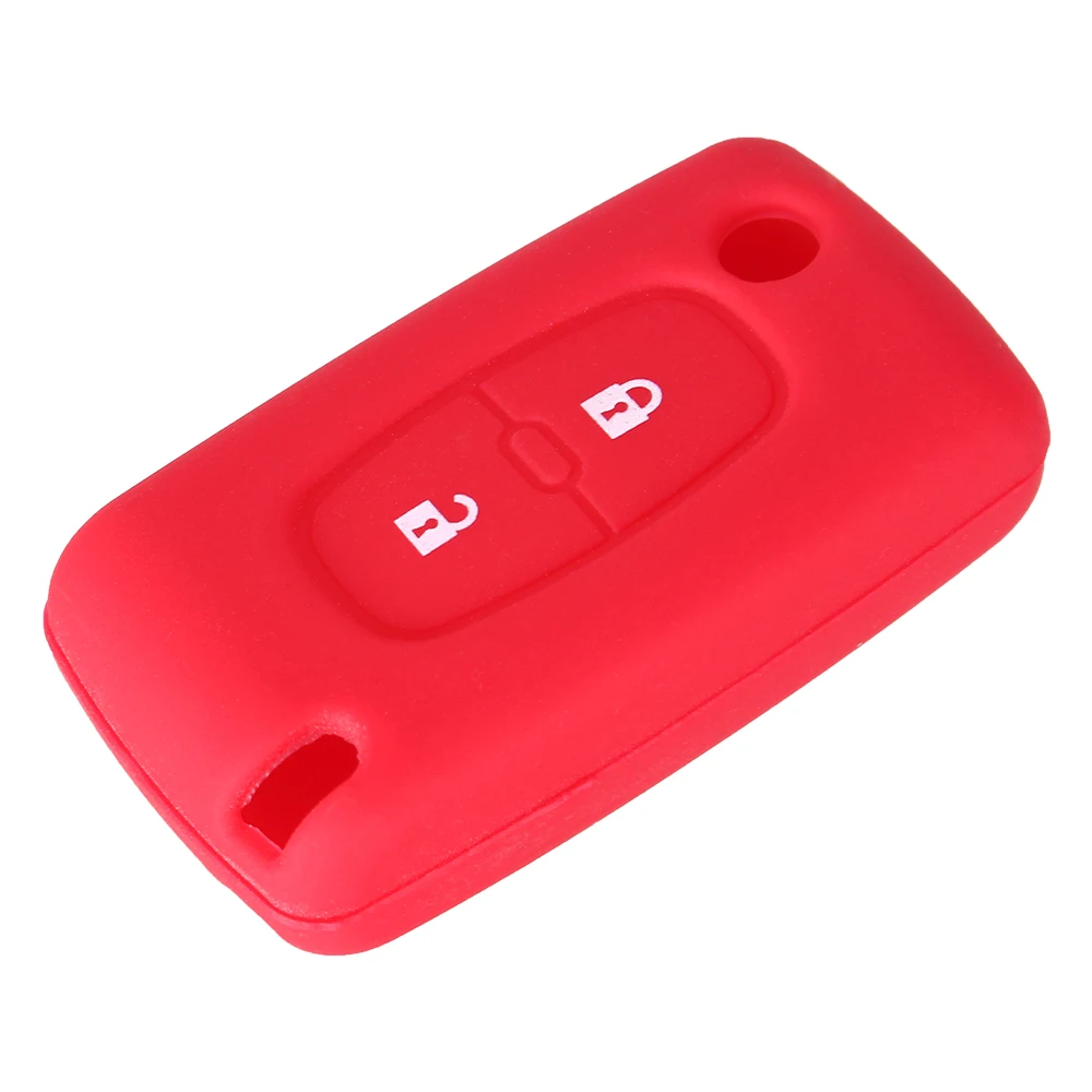 2 Button Silicone Remote Key Cover Case Fob For Peugeot 107 207 307 307S 308 407 607 2BT DKT0269 Free Shipping