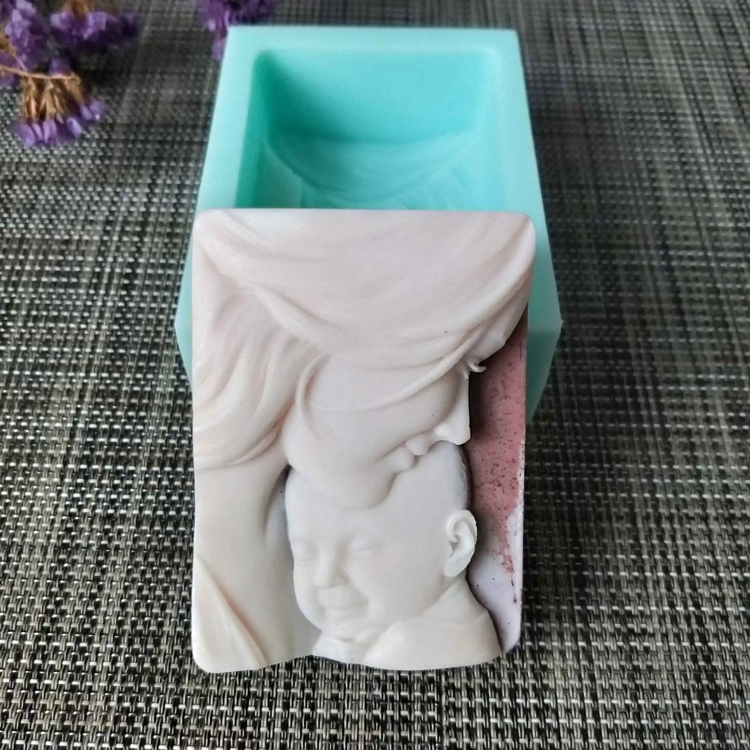 TS0076 PRZY Silicone Soap Baby Mother And Son Soap Mold Candle Mould Aroma Moulds Soap Making Mould Resin Clay Mold Eco-friendly