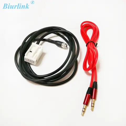 Biurlink 자동차 AUX 오디오 입력 케이블 어댑터, 12 핀 플러그, 아우디 TT S4 A3 A4 A6 A8 2007-2014