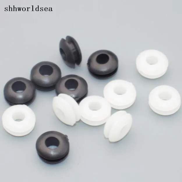 shhworldsea 1000pcs Inner diameter 16mm 18mm 20mm 25mm 30mm white  black color double Rubber Grommets o  ring