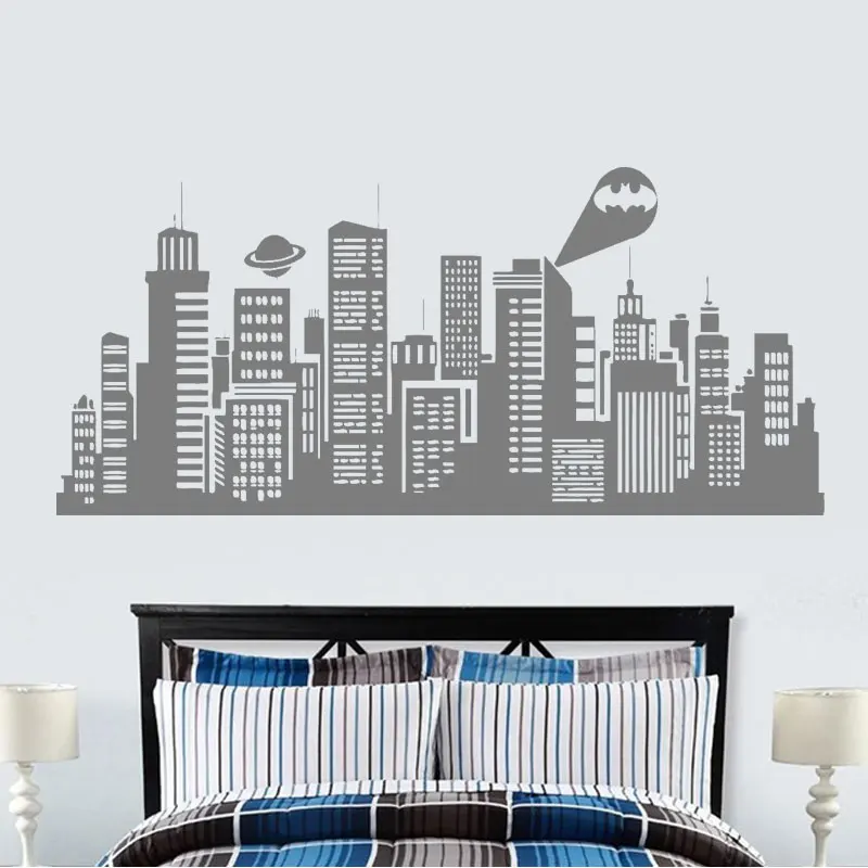Gotham City pvc Wall sticker Comics Vinyl wall decal home decoration for Kids Room Home Art DIY Decor stickers G766