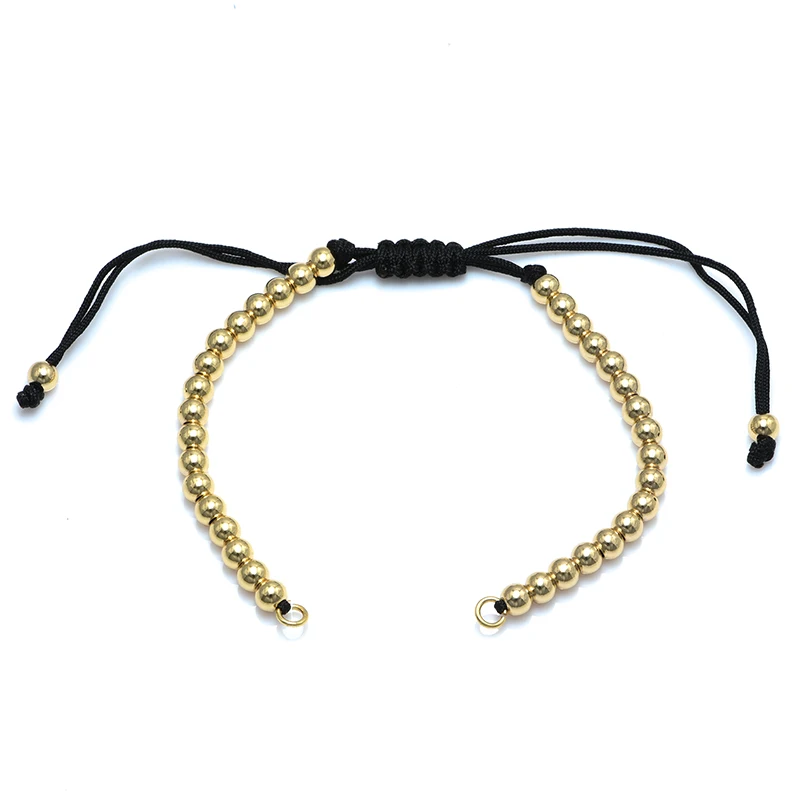 4 Colors Gold Sliver Copper Beads Adjustable Chain Link Accessories for Woman Man Bracelet Jewelry Making
