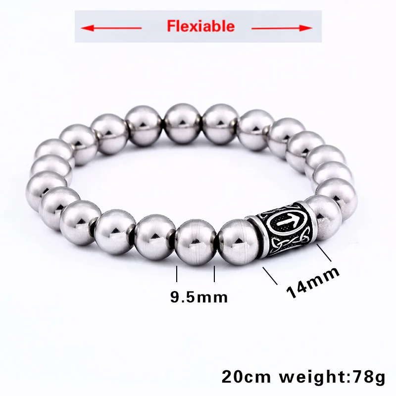 Beier 316L Stainless Steel dropshipping high quanlity Viking rune beads Bracelet Myth Amulet for Men gift jewelry hss010