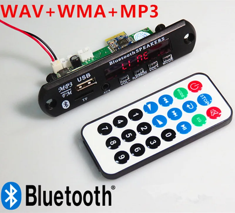 

DC12V Bluetooth MP3 decoder board WAV+WMA double decoding lossless player USB/U disk TF card reading function