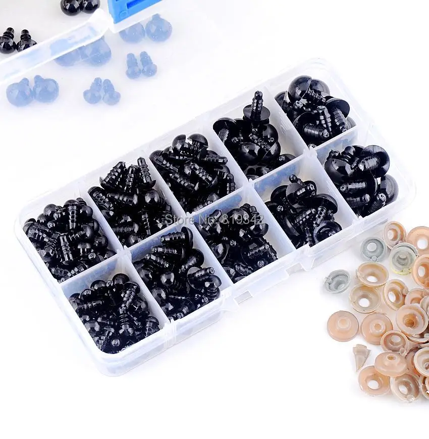 Doll Accessories Garments Eyelet 250set/Box Plastic Craft Toy Doll Eyes Safety Eyes beads Children Handmade Scrapbooking