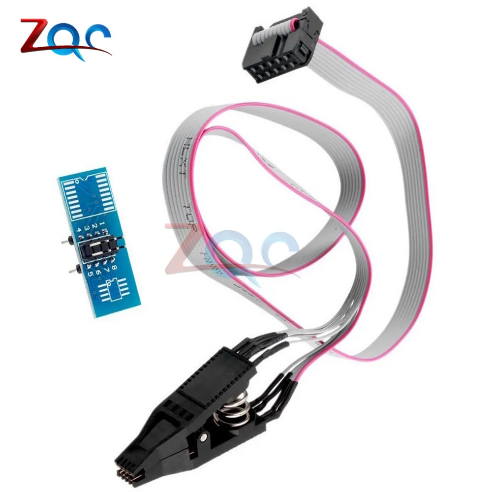 SOIC8 SOP8 DIP8 formato Flash Chip IC prueba Clips toma Adpter BIOS 24 25 93 USB programador Programable EZP2010