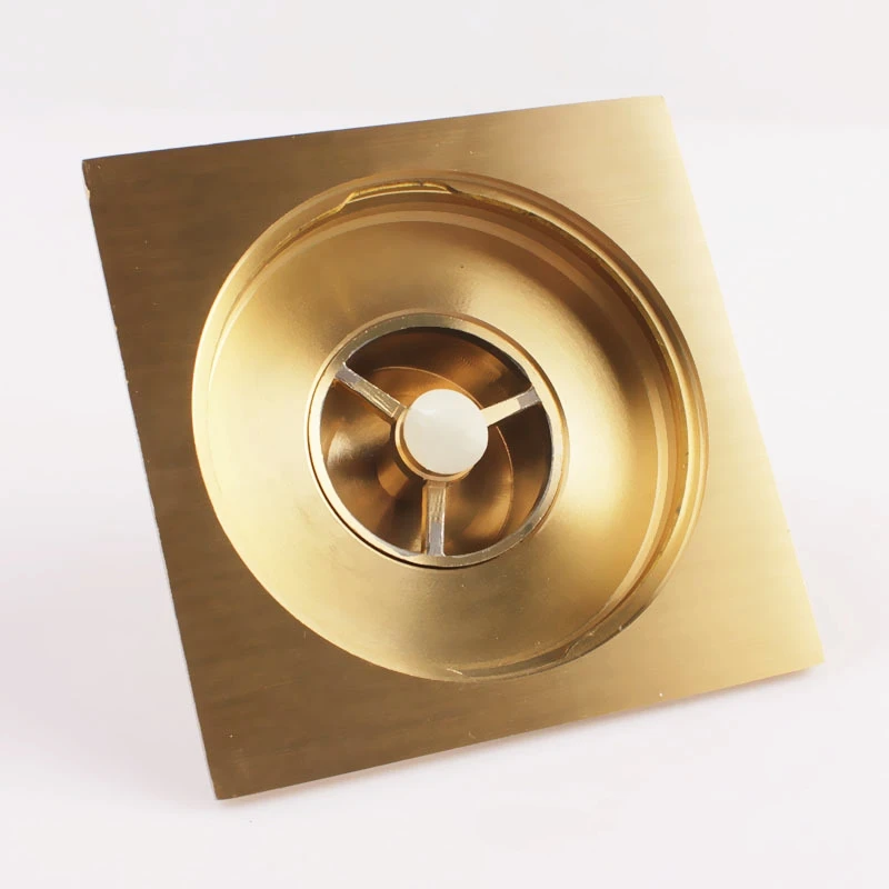 DONYUMMYJO 1pc 4 Inch Copper Deodorant Square Floor Drain Bathroom Washing Machine Floor Drain