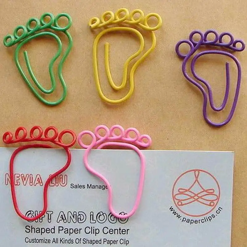 

1000PC Small Foot Bookmark Clip Office Stationery Lovely Feet Shape Metal Bookmarks Paper Clip,DHL Free Shipping