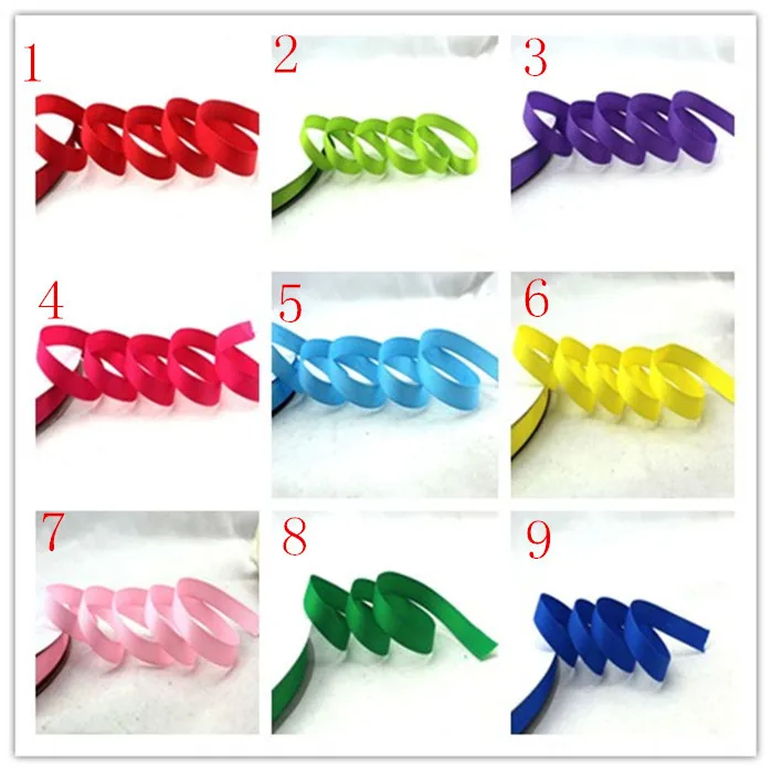 (mix 5 colors OR choose color) 10MM 125Yard Polyester Grosgrain Solid Color Ribbed Riband Band Ribbon Jewelry Findings