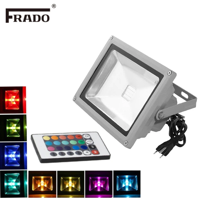RGB LED Flutlichter 10W LED Außenstrahler IP65 Außenbeleuchtung Reflektor Spot Flutlicht Fernbedienung EU/AU/UK Stecker Lampen – Detail 1