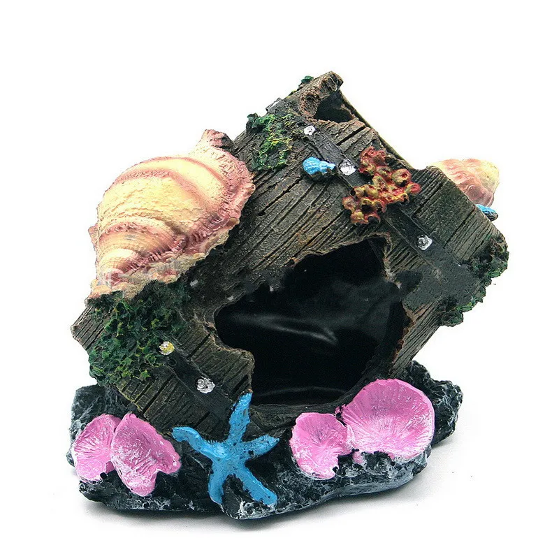 New Resin Artificial Aquarium Shell Barrel Decoration Fish Aquarium Cave Decoration Stone Hiding House For Fish Cichlids Shrimp