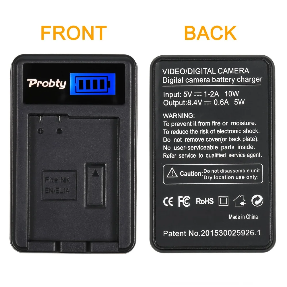 EN-EL14 EN EL14a EL14 Battery Charger Compatible with Nikon D3500 D5600 D3300 D5100 D5500 D3100 D3200 D5200  D5300 P7800 P7000