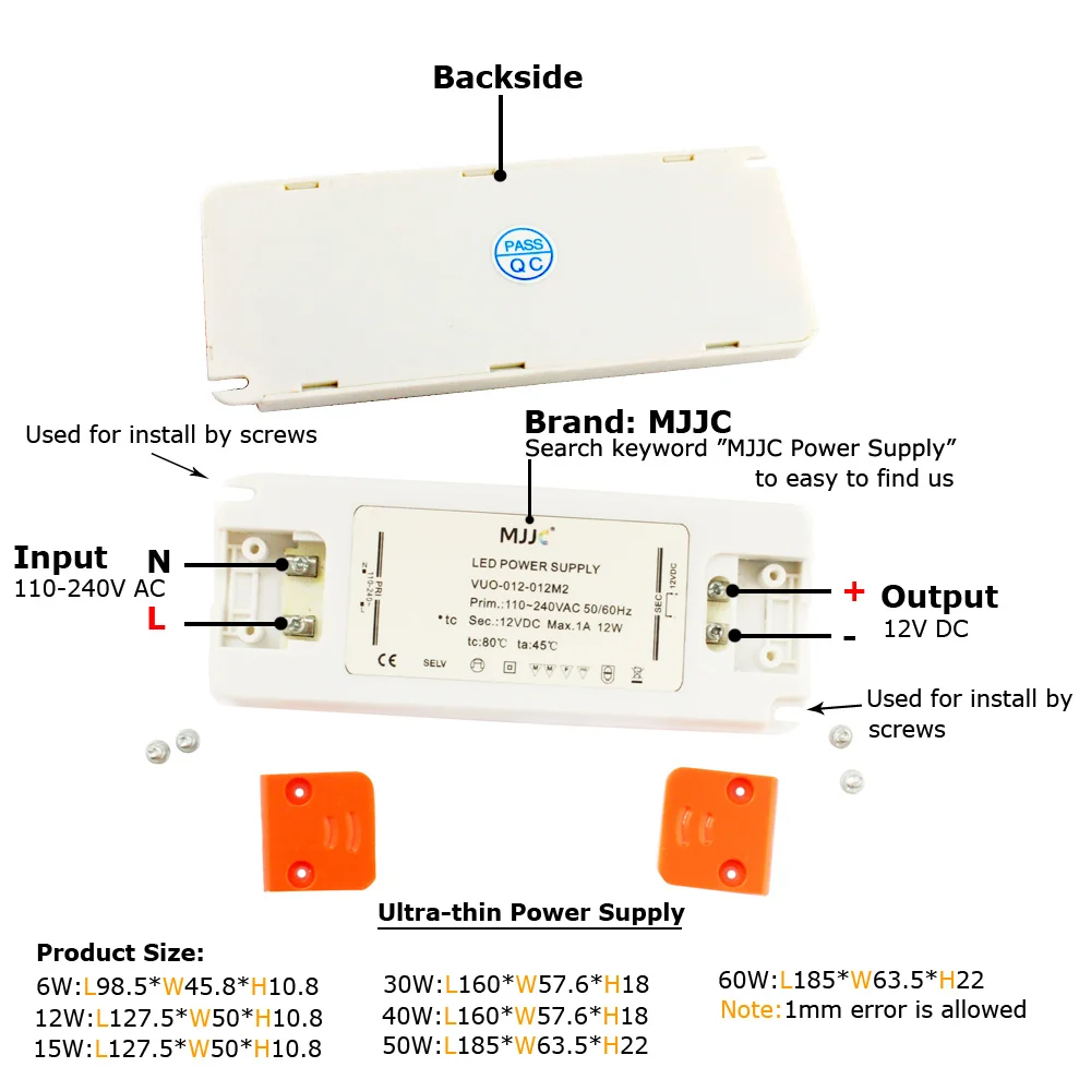 12V Lighting Transformer 6W 12W 15W 30W 40W 50W 60W 110V 220V to 12V LED Driver 24V 12 Volt Power Supply for LED Strip Light