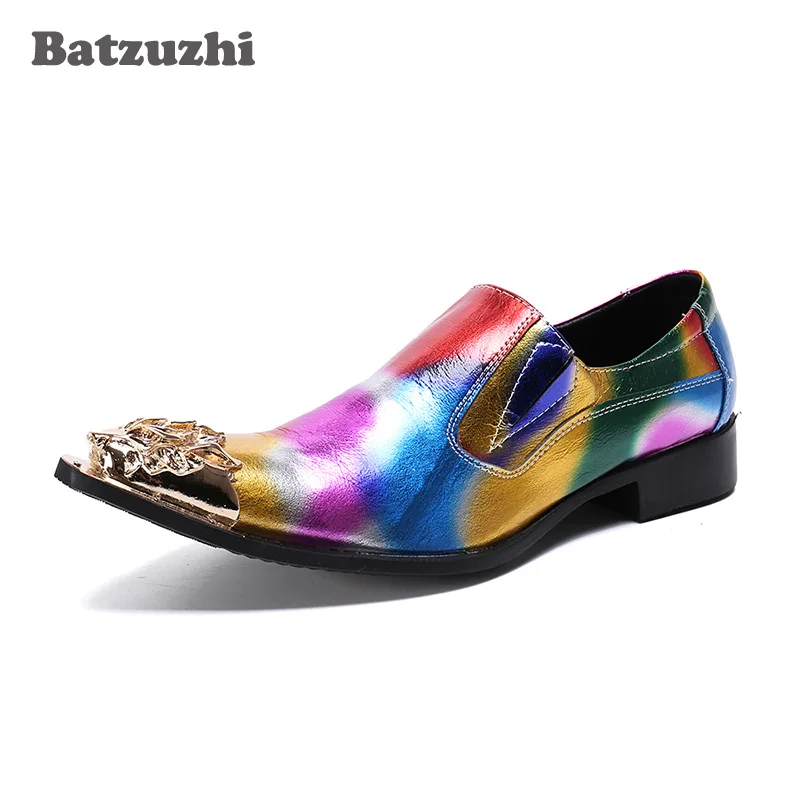 Batzuzhi Italian Style Luxury Men Shoes Genuine Leather Pointed Toe Men Dress Shoes Business Style Men Brand Oxfords Shoes!