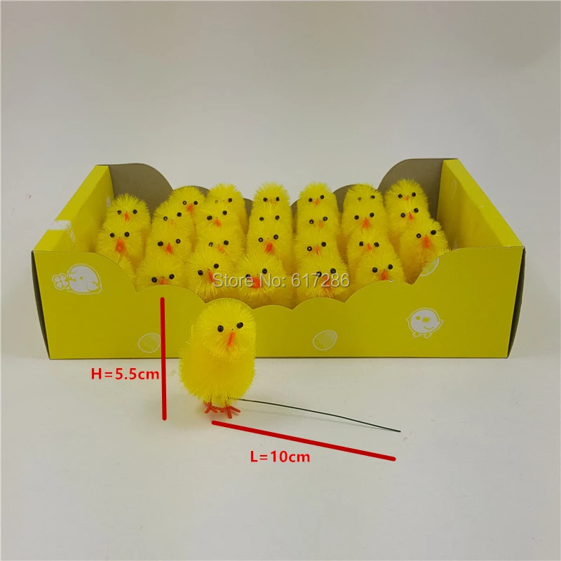 Easter chicken Easter chick 28 pcs/set Cute Big Chenille Chicks With Wire Yellow Easter Chicks Easter Decoration