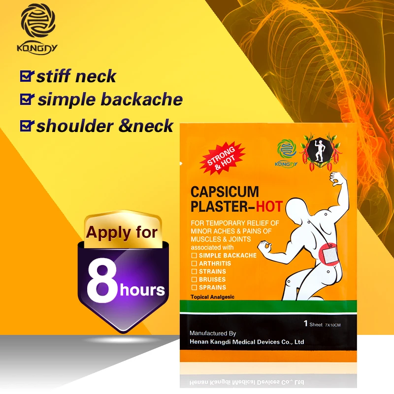 

KONGDY Hot Sale Body Care Product 7*10cm Hot Capsicum Pad 100 Pcs/Lot Pain Patch for Rheumatoid Arthritis Shoulder Joint Pain