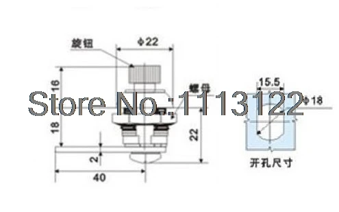 MS403-A Zinc Alloy Push button lock for electric cabinet box rotating small cabinet cam lock 1 PC