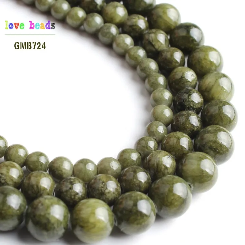 Grass Green Stone Beads Jades Round Beads for Jewelry Making 15\'\' Strand DIY Bracelet Jewellery 6mm 8mm 10mm