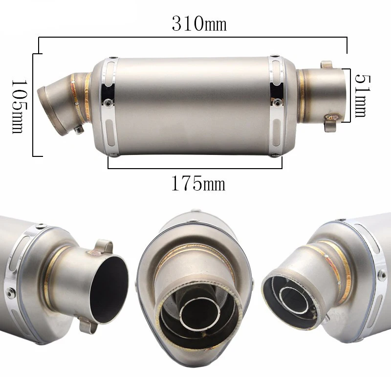 

Motorcycle Titanium Color Exhaust Muffler Pipe Removable DB Killer Silp On Modified For 38-51mm Universal Silencer Tubes System