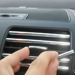 1M U Style DIY Car Interior Air Conditioner Outlet Vent Grille Chrome Decoration Strip Silvery car styling