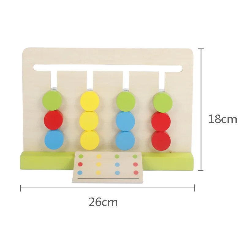 Montessori educação brinquedos de madeira quatro cores jogo cor correspondência cedo criança crianças educação aprendizagem brinquedos blocos de construção