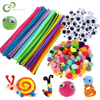 Peluche Bastone/Pomponi Colori Arcobaleno Shilly-Stick Giocattoli Educativi Fai da Te Fatti a Mano Arte Artigianato Creatività Giocattoli da Devoloping GYH