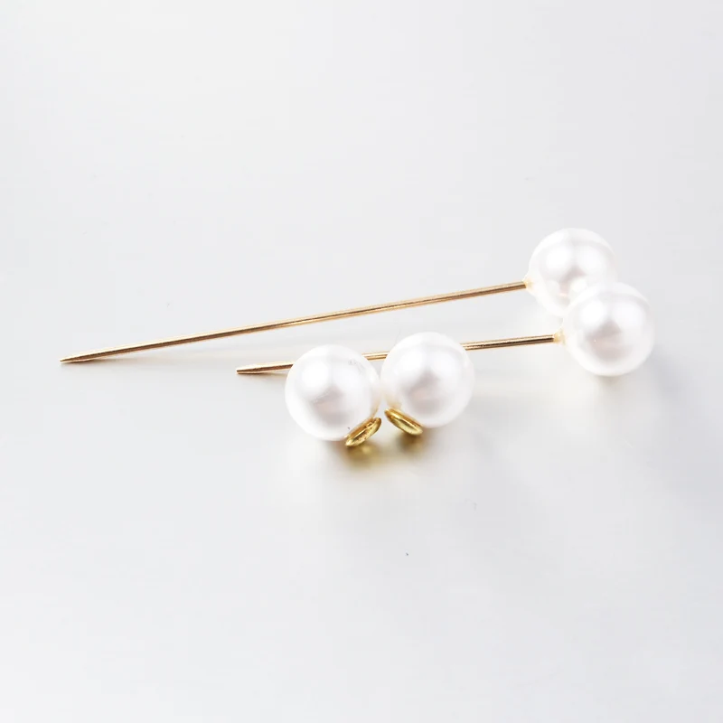 1Set/2PCS Charm Double Simulated Pearl Brooch Pins  For Women Lapel Brooch Jewelry Dress Suit Pin Brooch Christmas Gift P705