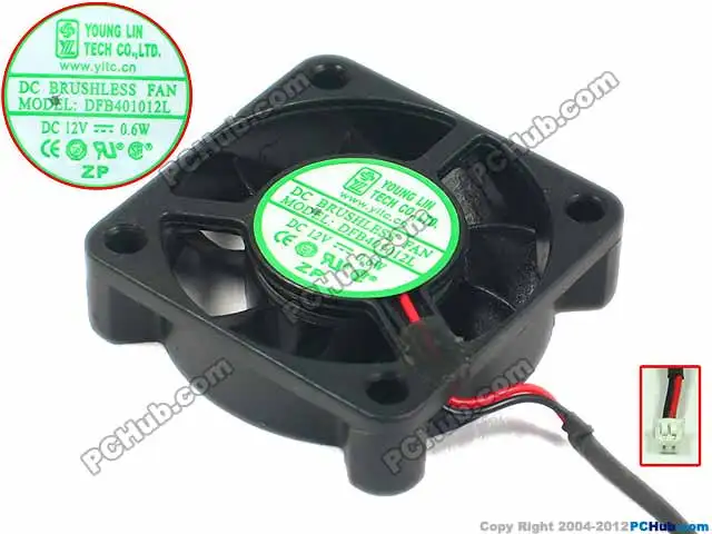 

Young Lin DFB401012L DC 12V 0.6W 40x40x10mm Server Cooling Fan