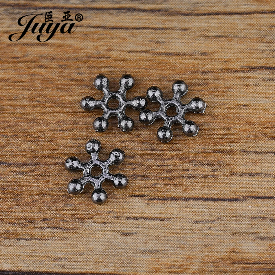 100pcs 4/6/8/10/12mm Snowflake Spacer Beads For Women Necklace Bracelet DIY Jewelry Making Findings Accessories Alloy Crafts