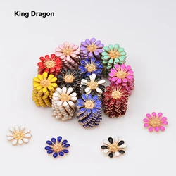 Daisy Rhinestone Embellishment Used As Hairbow Center Or Nail Art Decoration Flat Back 18MM 10PCS/Lot Gold Color KD567