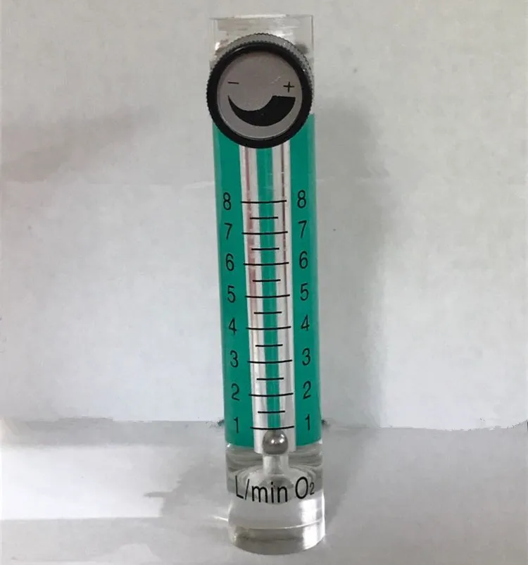 Acrylic Gas Air Oxygen Flow Meter Flowmeter Countor Indicator O2 With Valve Brass Connector 0.1Mpa 1-8L/Min Height 116mm