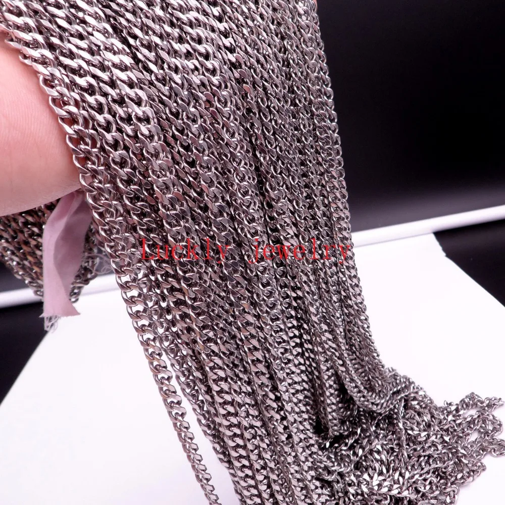 8mm Wide Heavy Jewelry  3 Meters Lot Stainless Steel curb Link Chain Jewelry Finding /Marking DIY