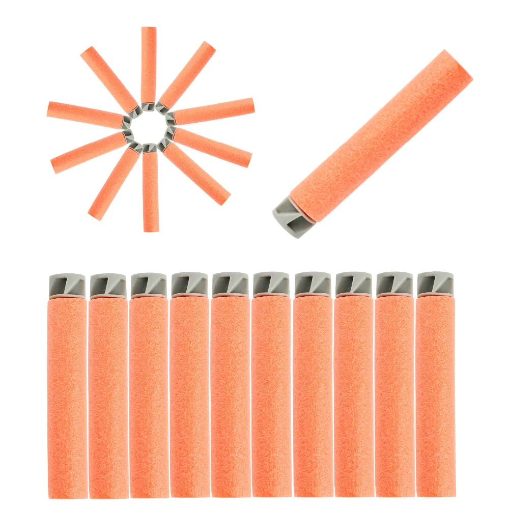 50pcs Soft Bullet Flat Soft Head Foam Bullets for Nerf N-strike Elite Series orange hot sale