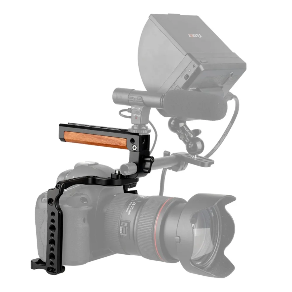 NICEYRIG Máy Ảnh Cage cho Canon EOS 5D Mark II III IV Máy Ảnh DSLR Cage cho Canon 5Ds 5D Mark IV III II Bằng Gỗ Xử Lý Hàng Đầu Rig