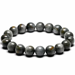 5A Grade Natural Stone Grey Eagle Eye Falcon Eye Beads Strand Bracelet Men Jewelry Beaded Jewellery Unisex Healing Energy Gift